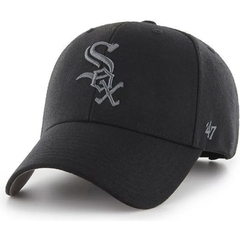 cappelli-curva-nero-cinghia-regolabile-plateado-dei-chicago-white-sox-mlb-di-47-brand