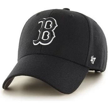 Cappellino visiera curva nero snapback con logo nero di Boston Red Sox MLB MVPde 47 Brand