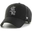 cappellino-visiera-curva-nero-logo-in-bianco-e-nero-snapback-di-chicago-white-sox-mlb-mvp-di-47-brand