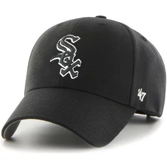 Cappellino visiera curva nero logo in bianco e nero snapback di Chicago White Sox MLB MVP di 47 Brand