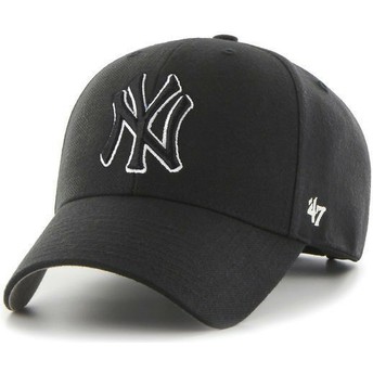Cappellino visiera curva nero snapback con logo bianco e nero di New York Yankees MLB MVP di 47 Brand