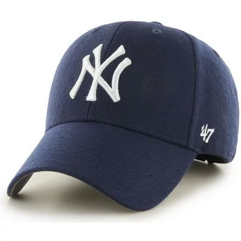 Cappellino visiera curva blu marino con logo bianco snapback di New York Yankees MLB MVP di 47 Brand