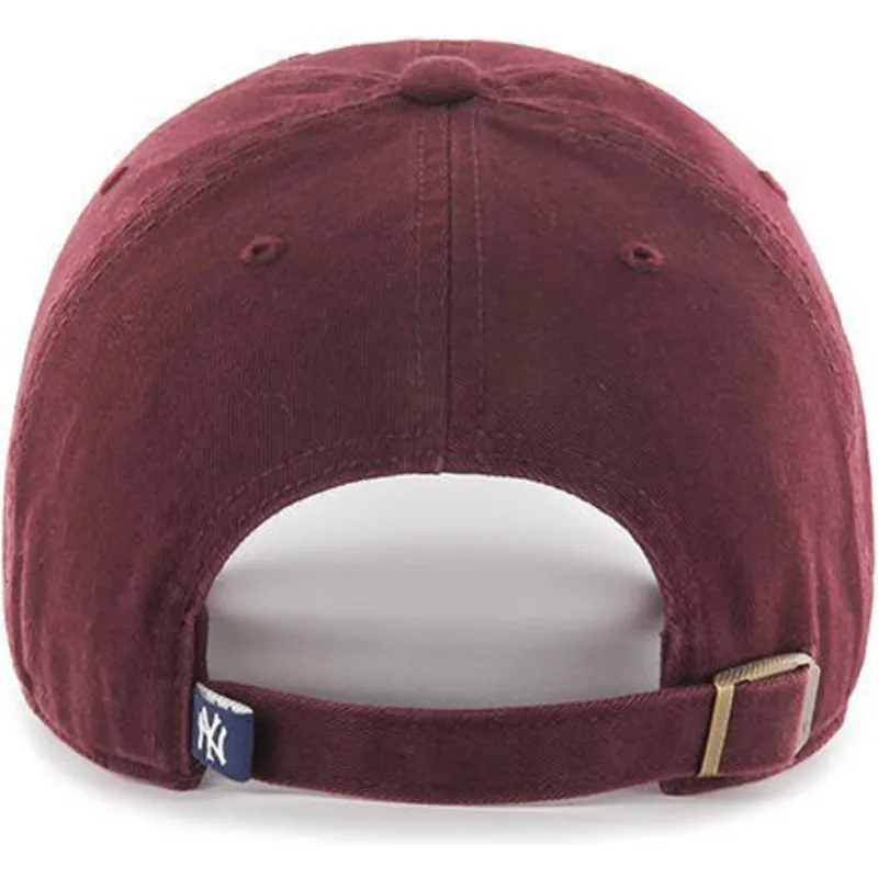 cappelli-curva-rosso-cinghia-regolabile-granate-negro-dei-new-york-yankees-mlb-di-47-brand