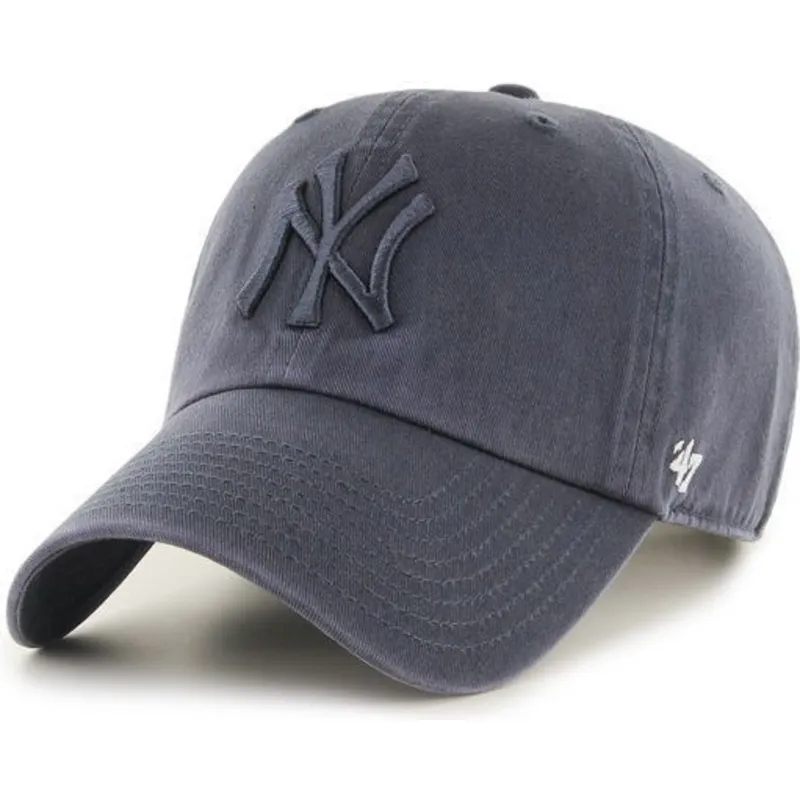 cappelli-curva-grigio-cinghia-regolabile-denim-dei-new-york-yankees-mlb-di-47-brand