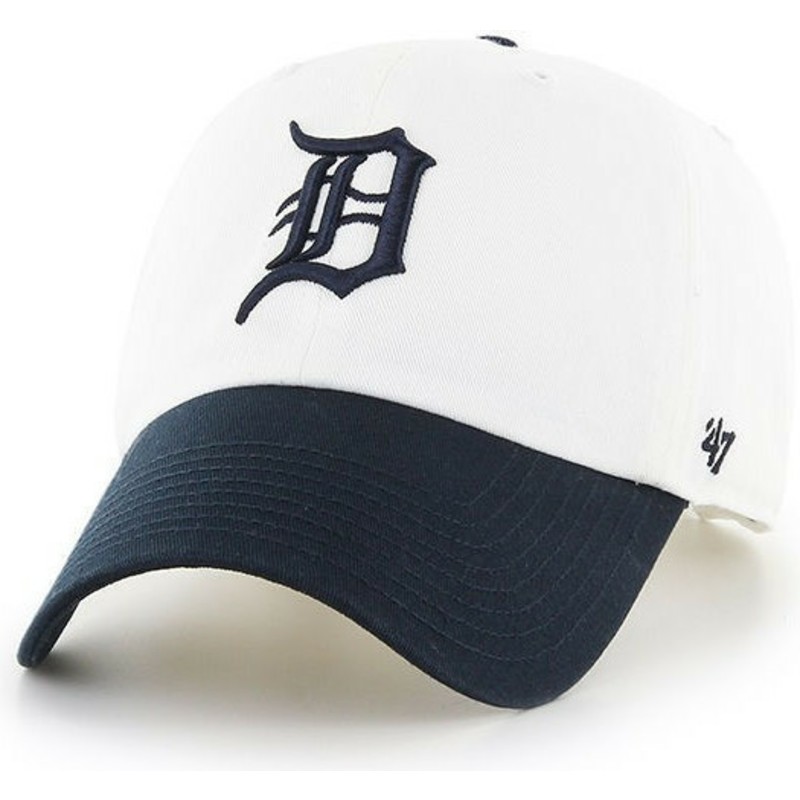 cappellino-visiera-curva-bianco-in-due-toni-di-detroit-tigers-mlb-clean-up-di-47-brand