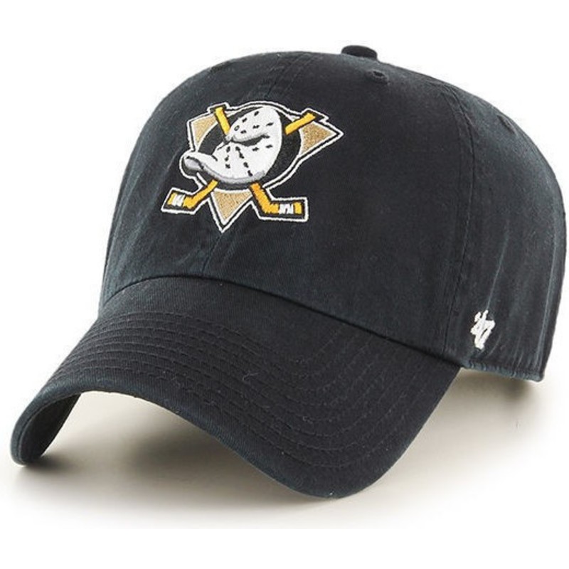 cappellino-visiera-curva-nero-di-anaheim-ducks-nhl-clean-up-di-47-brand