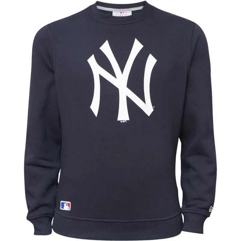 felpe-senza-cappuccio-blu-crew-neck-dei-new-york-yankees-mlb-di-new-era