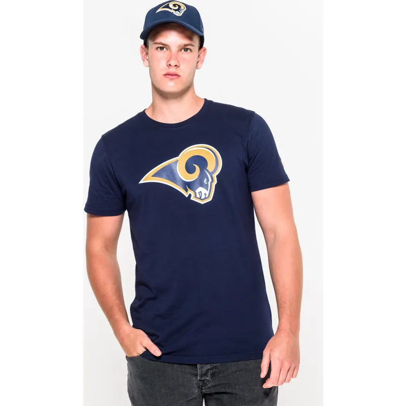 magliette-manica-corta-blu-de-dei-los-angeles-rams-nfl-di-new-era