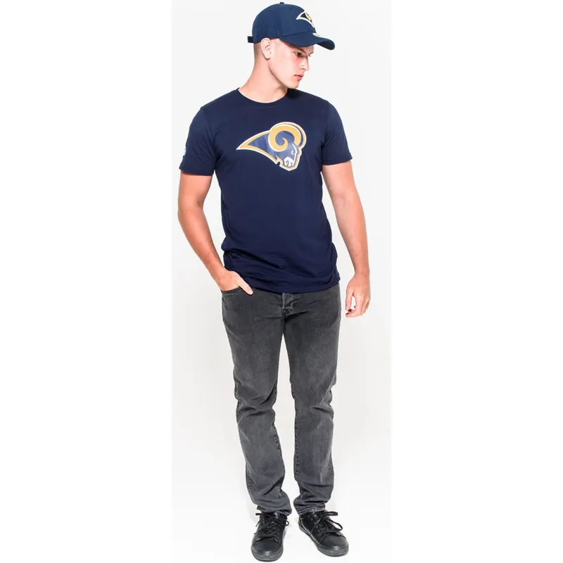 magliette-manica-corta-blu-de-dei-los-angeles-rams-nfl-di-new-era