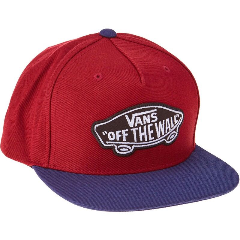 cappellino-visiera-piatta-con-visiera-viola-rosso-snapback-classic-patch-di-vans