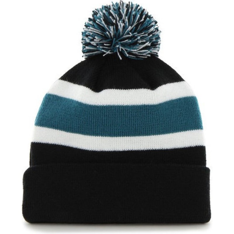 berretto-nero-e-blu-con-pon-pon-di-san-jose-sharks-nhl-breakaway-di-47-brand