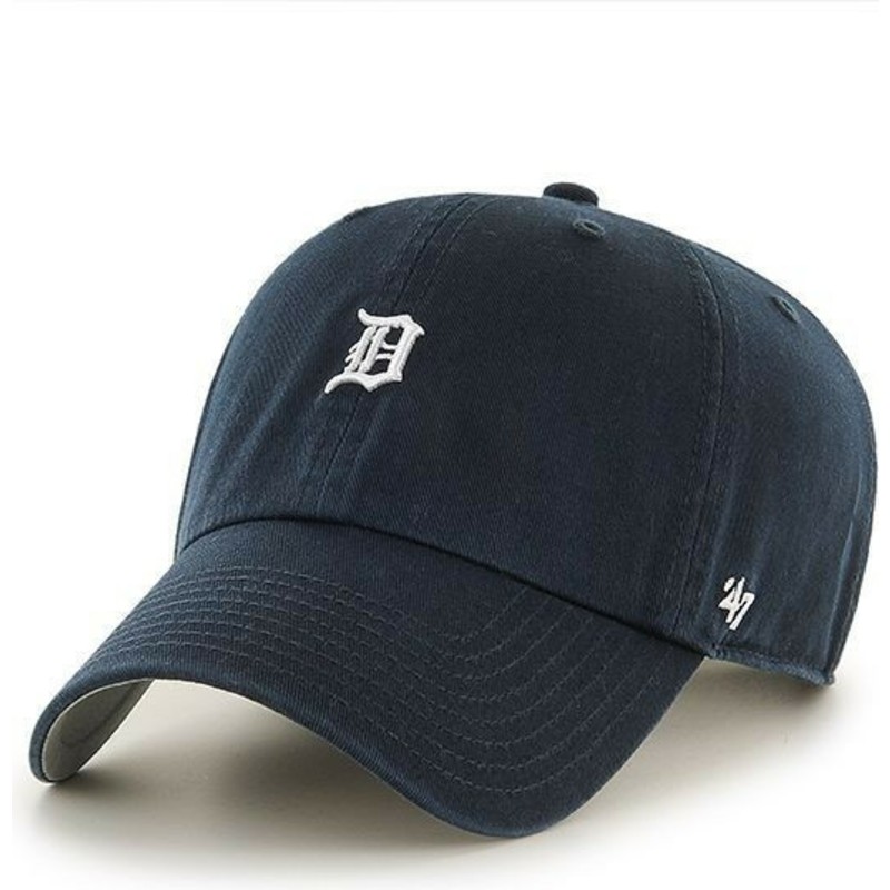 cappellino-visiera-curva-blu-marino-con-mini-logo-di-detroit-tigers-mlb-clean-up-di-47-brand
