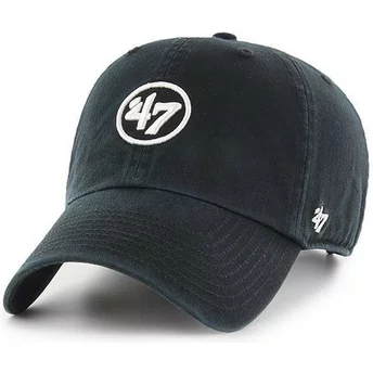 Cappellino visiera curva nero con logo 47 Clean Up di 47 Brand