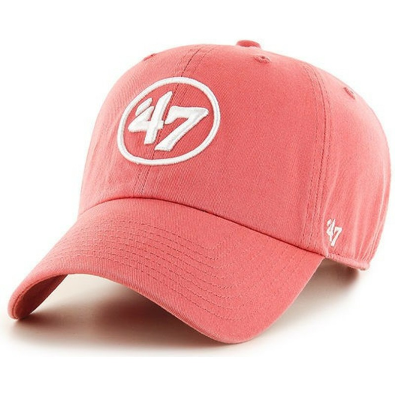 cappellino-visiera-curva-rosso-con-logo-47-clean-up-di-47-brand