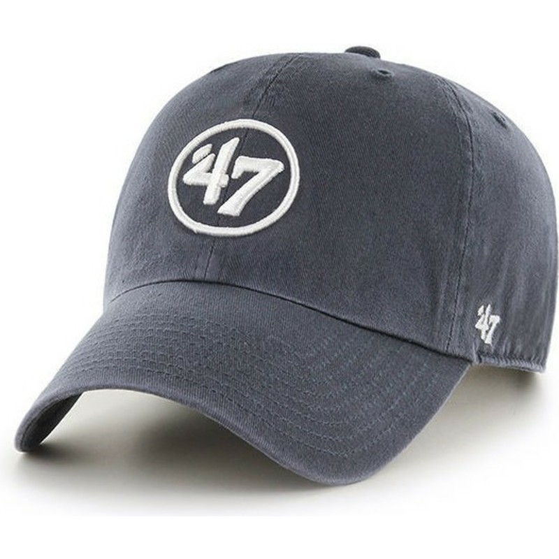 cappellino-visiera-curva-blu-marino-con-logo-47-clean-up-di-47-brand