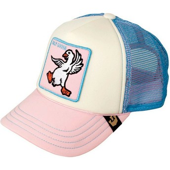Cappellino trucker rosa e blu per bambino oca Silly Goose di Goorin Bros.
