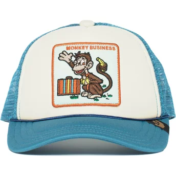 Cappellino trucker blu per bambino scimmia Monkey Business di Goorin Bros.
