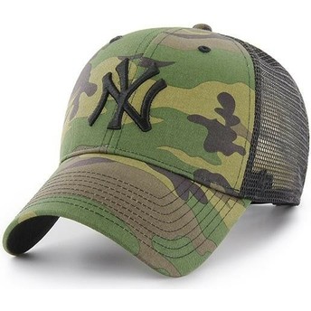 Cappellino trucker mimetico con logo nero di New York Yankees MLB Branson MVP di 47 Brand