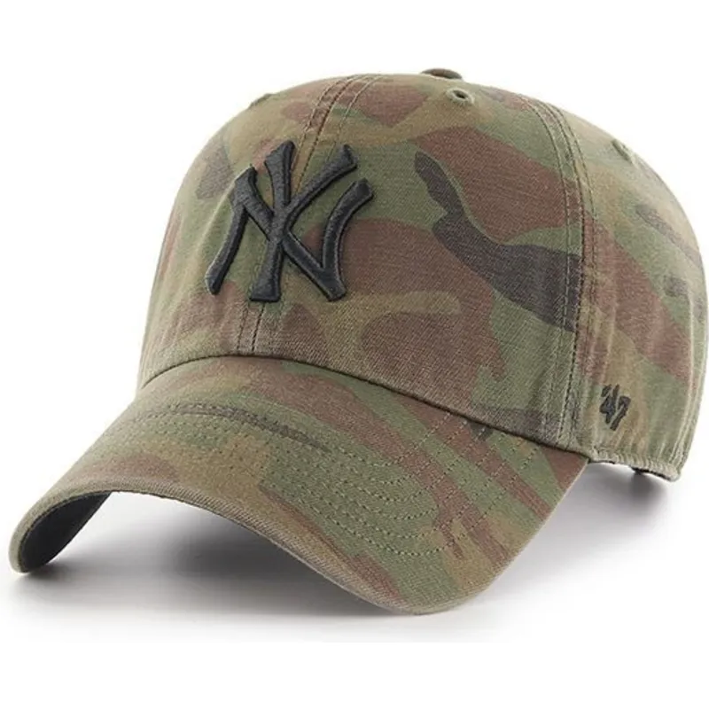 cappelli-curva-mimetizzazione-cinghia-regolabile-negro-dei-new-york-yankees-mlb-di-47-brand