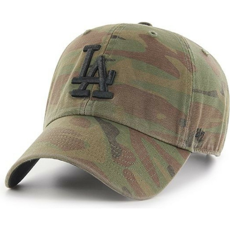 cappellino-visiera-curva-mimetico-con-logo-nero-di-los-angeles-dodgers-mlb-regiment-clean-up-di-47-brand