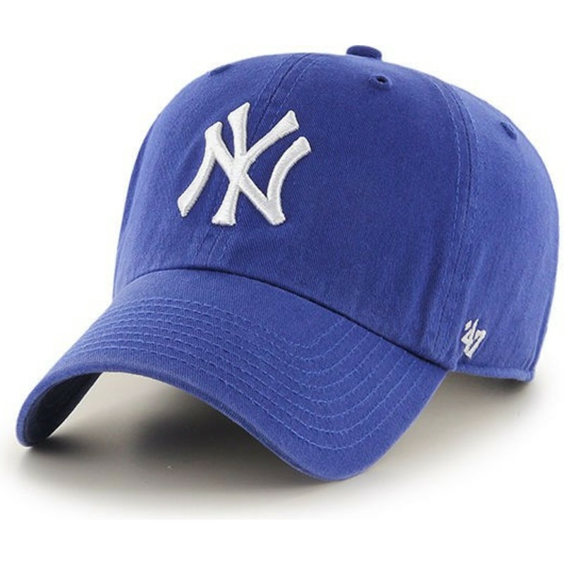 cappellino-visiera-curva-blu-per-bambino-di-new-york-yankees-mlb-clean-up-youth-di-47-brand