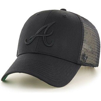 Cappellino trucker nero con logo nero di Atlanta Braves MLB MVP Branson di 47 Brand