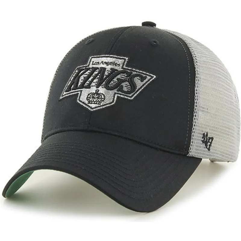 cappellino-trucker-nero-e-bianco-dei-los-angeles-kings-nhl-mvp-branson-di-47-brand
