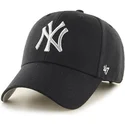 cappelli-curva-nero-cinghia-regolabile-plata-dei-new-york-yankees-mlb-di-47-brand