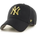 cappelli-curva-nero-cinghia-regolabile-oro-dei-new-york-yankees-mlb-di-47-brand