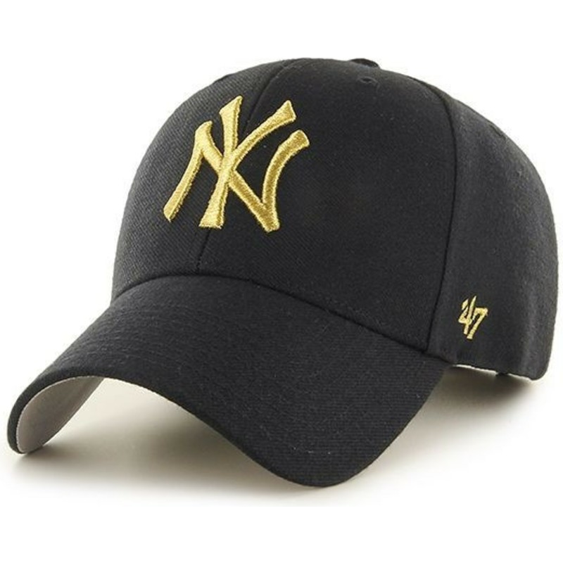 cappellino-visiera-curva-nero-con-logo-oro-di-new-york-yankees-mlb-mvp-metallic-di-47-brand