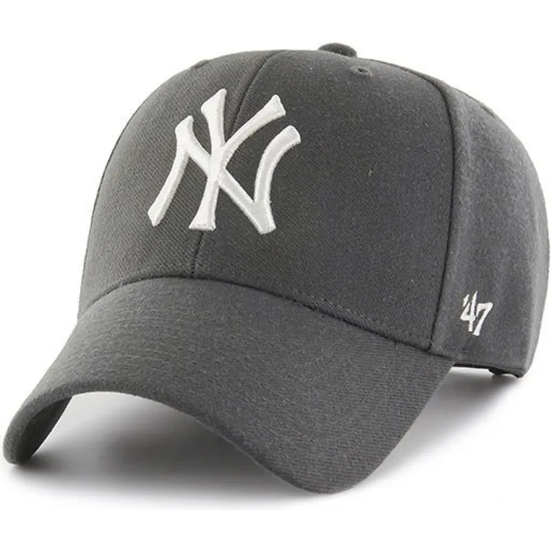 cappellino-curvo-grigio-scuro-snapback-di-new-york-yankees-mlb-mvp-di-47-brand
