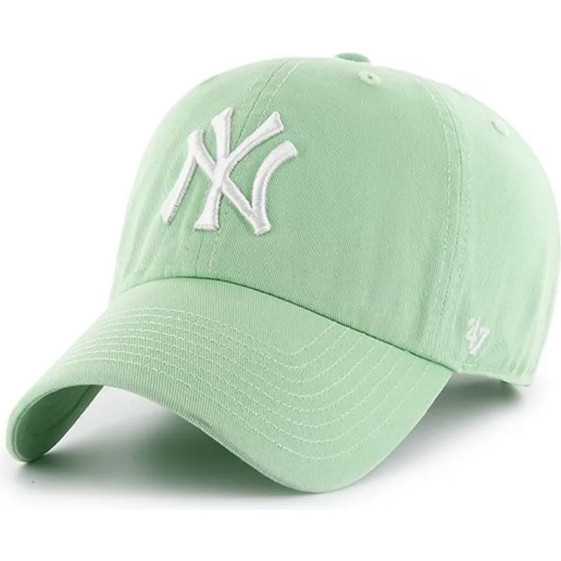 cappellino-curva-verde-chiaro-di-new-york-yankees-mlb-clean-up-di-47-brand