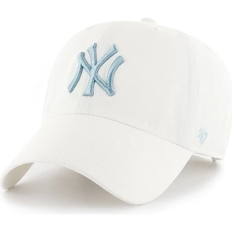 cappelli-curva-bianco-cinghia-regolabile-dei-new-york-yankees-mlb-di-47-brand