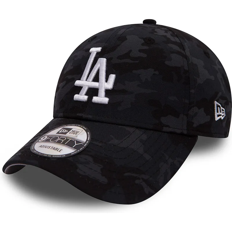 cappelli-curva-mimetizzazione-cinghia-regolabile-negro-team-9forty-dei-los-angeles-dodgers-mlb-di-new-era