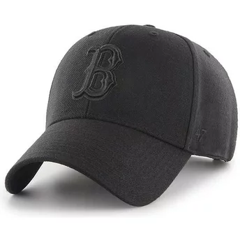 Cappellino visiera curva nero snapback con logo nero di Boston Red Sox MLB MVP di 47 Brand
