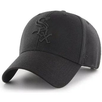 Cappellino visiera curva nero snapback con logo nero di Chicago White Sox MLB MVP di 47 Brand
