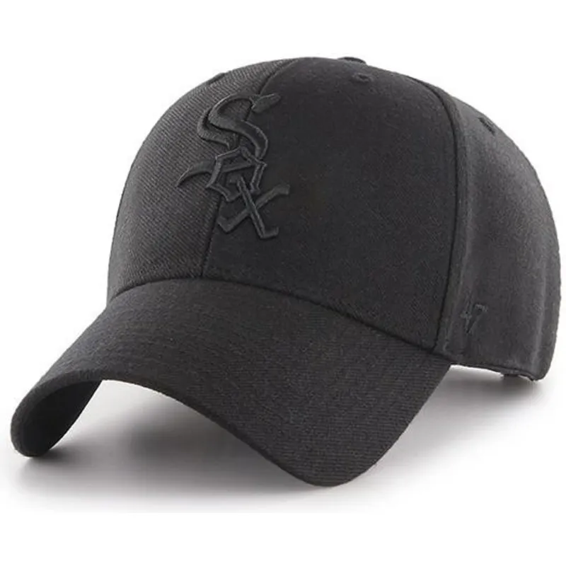 cappellino-curvo-nero-snapback-con-logo-nero-dei-chicago-white-sox-mlb-mvp-di-47-brand