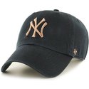 cappellino-visiera-curva-nero-con-logo-bronzo-di-new-york-yankees-mlb-clean-up-metallic-di-47-brand