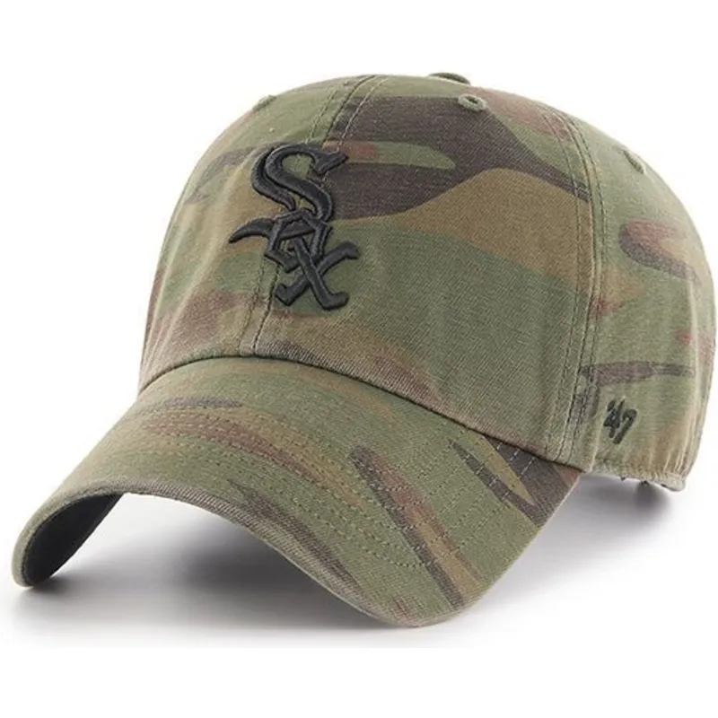 cappelli-curva-mimetizzazione-cinghia-regolabile-negro-dei-chicago-white-sox-mlb-di-47-brand cappelli-curva-mimetizzazione-cinghia-regolabile-negro-dei-chicago-white-sox-mlb-di-47-brand