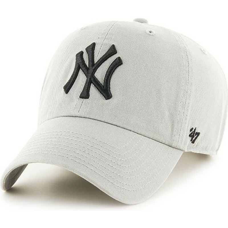 cappellino-visiera-curva-grigio-chiaro-di-new-york-yankees-mlb-clean-up-di-47-brand