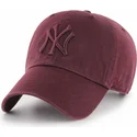 cappellino-curvo-granata-con-loghi-granata-di-new-york-yankees-mlb-clean-up-di-47-brand