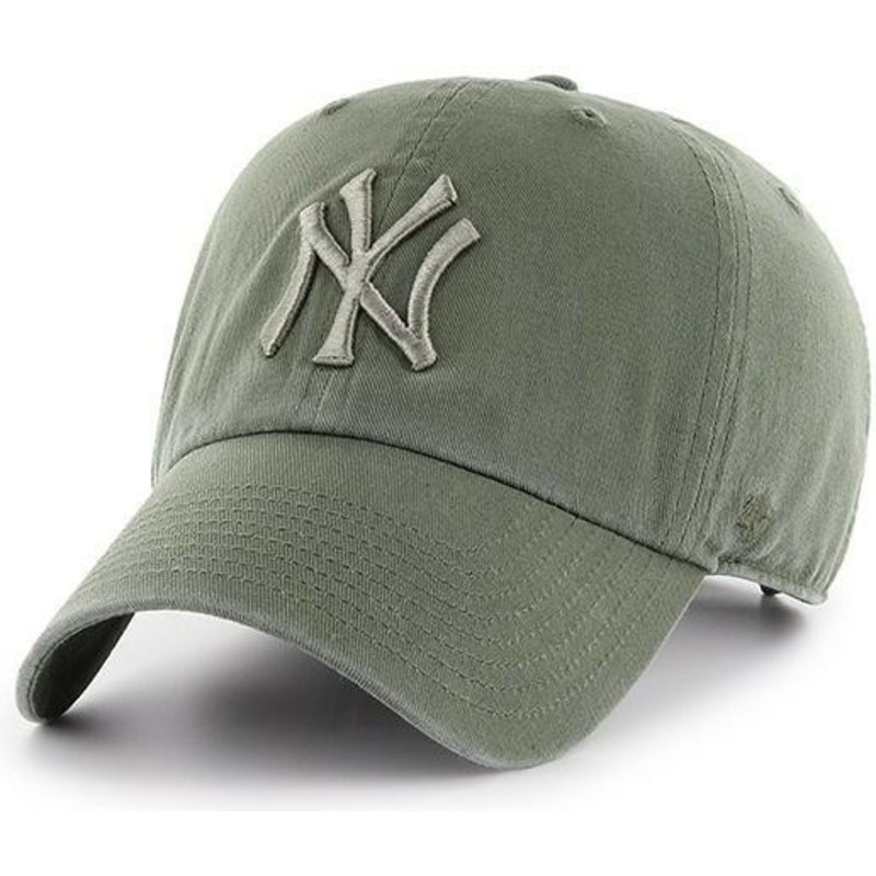 cappellino-visiera-curva-verde-chiaro-con-logo-verde-di-new-york-yankees-mlb-clean-up-di-47-brand
