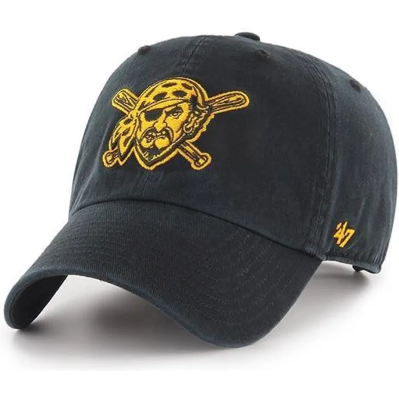 cappelli-curva-nero-cinghia-regolabile-dei-pittsburgh-pirates-mlb-di-47-brand