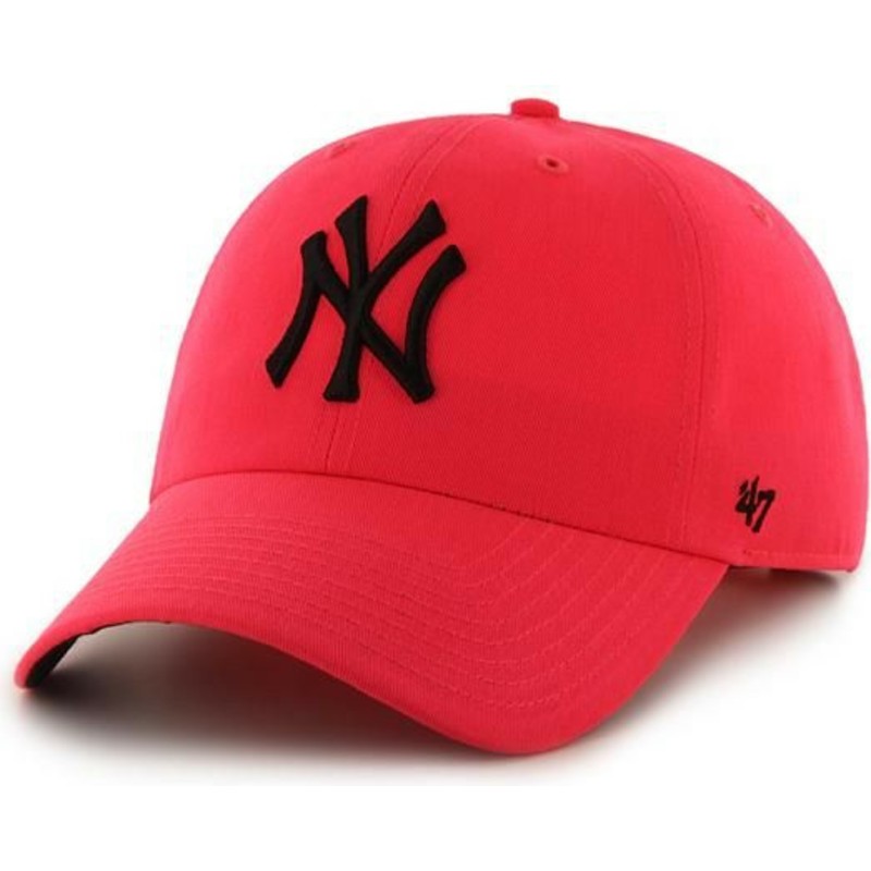 cappellino-visiera-curva-rosa-di-new-york-yankees-mlb-clean-up-neon-di-47-brand