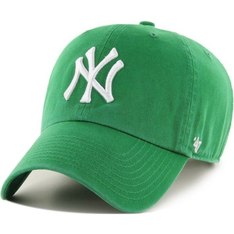cappellino-visiera-curva-verde-di-new-york-yankees-mlb-clean-up-di-47-brand