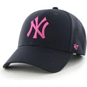 cappelli-curva-blu-marino-cinghia-regolabile-rosa-dei-new-york-yankees-mlb-di-47-brand