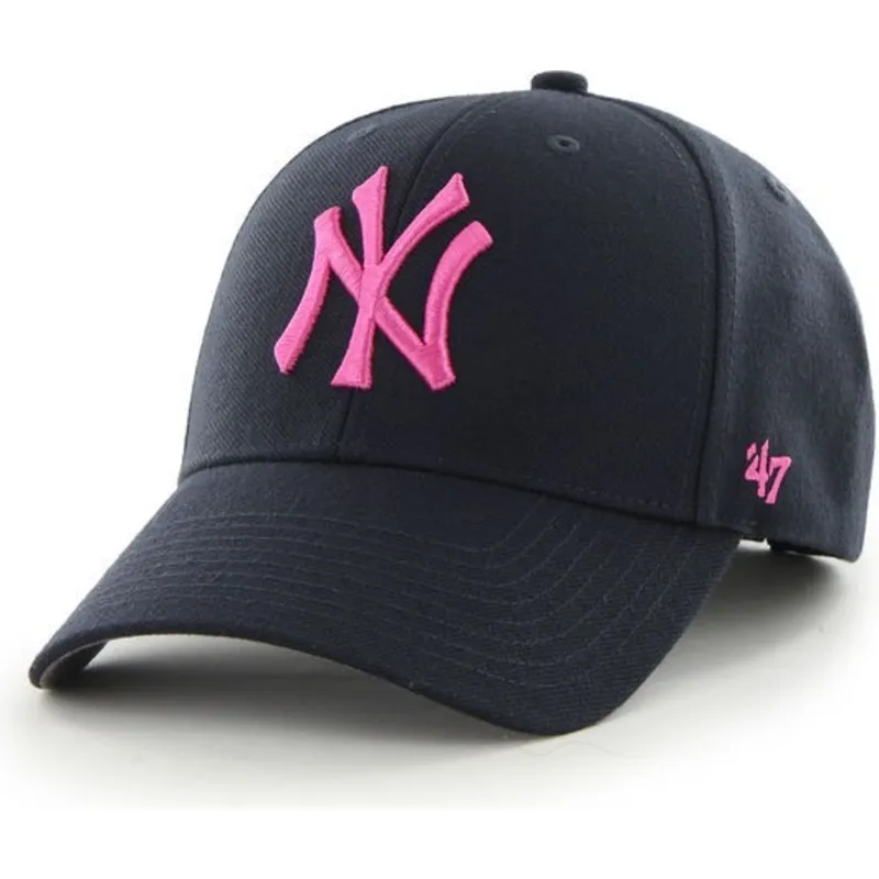cappelli-curva-blu-marino-cinghia-regolabile-rosa-dei-new-york-yankees-mlb-di-47-brand cappelli-curva-blu-marino-cinghia-regolabile-rosa-dei-new-york-yankees-mlb-di-47-brand