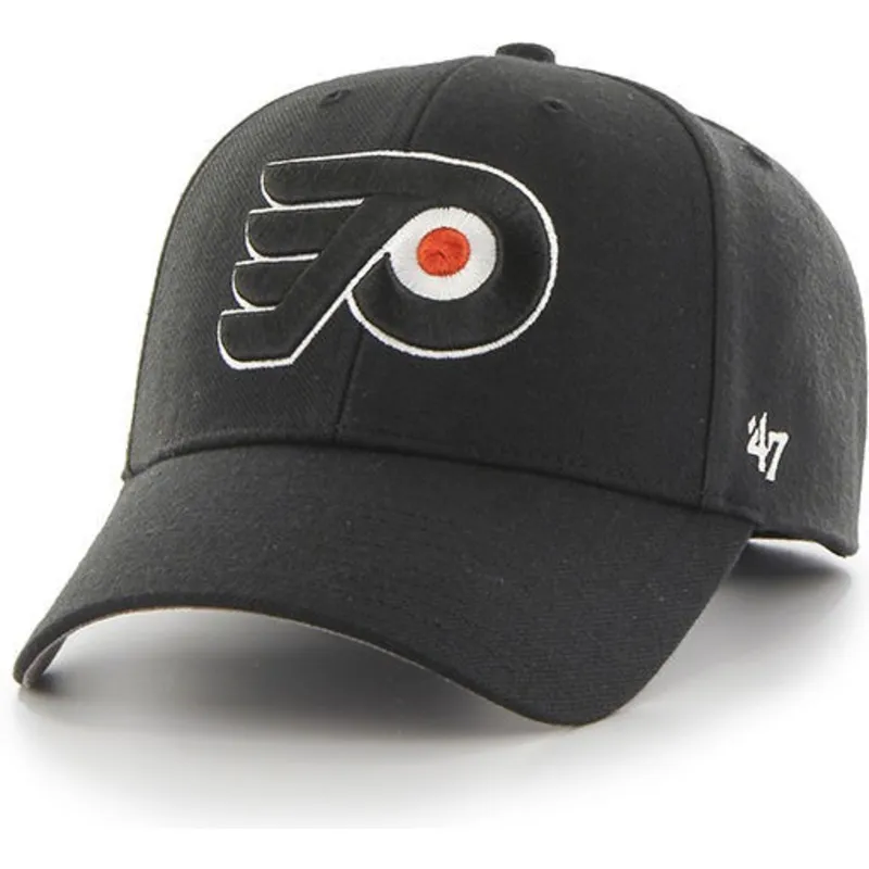 cappelli-curva-nero-cinghia-regolabile-dei-philadelphia-flyers-mlb-di-47-brand