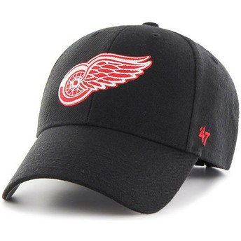 Cappellino visiera curva nero con logo rosso di Detroit Red Wings NHL MVP di 47 Brand