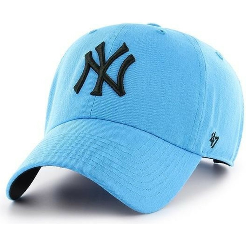 cappellino-visiera-curva-blu-di-new-york-yankees-mlb-clean-up-neon-di-47-brand